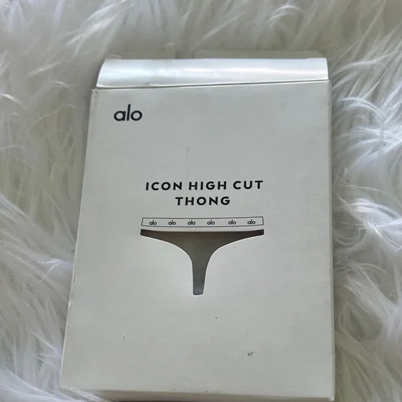 ALO Yoga White High-Cut Thong - Picture 3 of 4